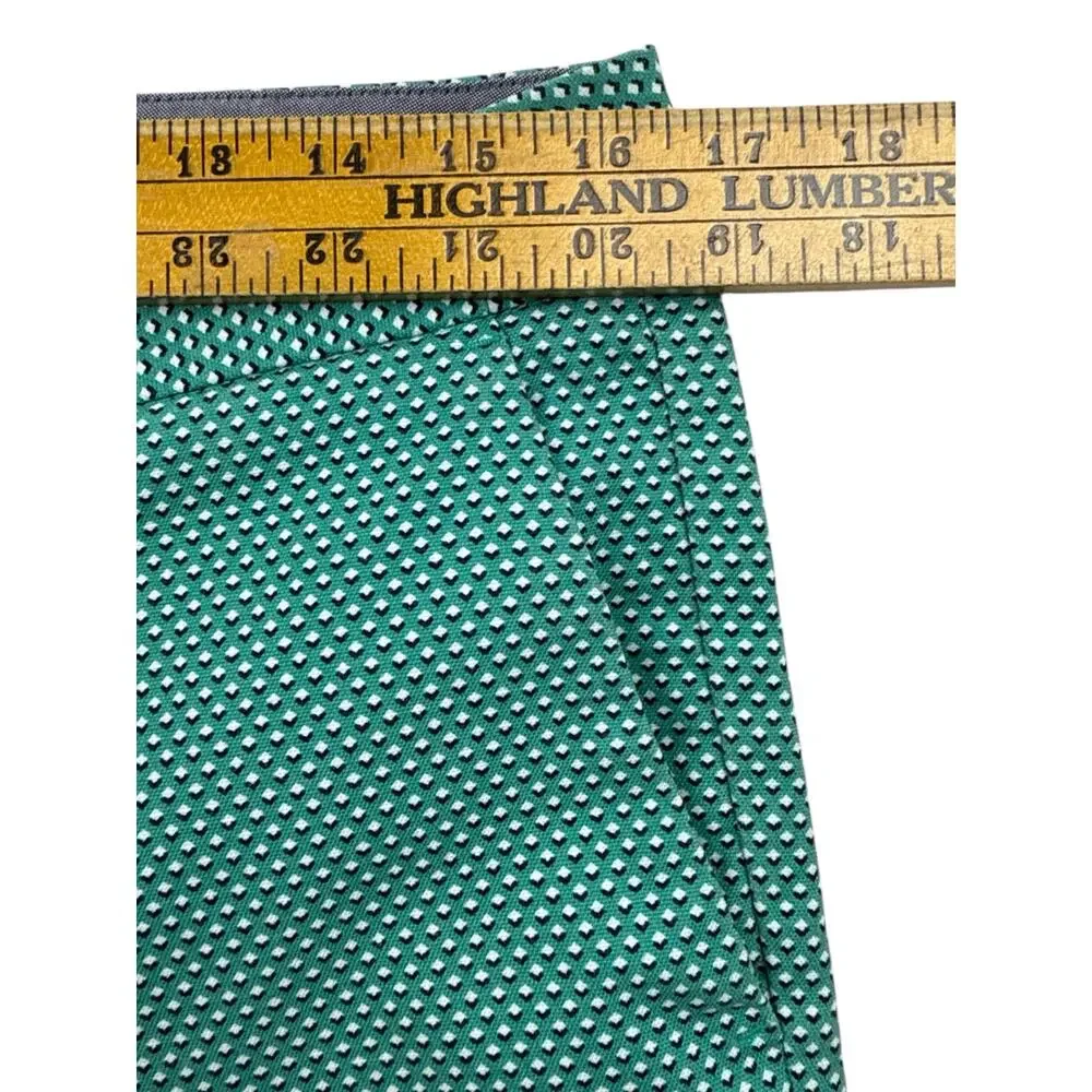 Banana Republic Hampton Fit Crop Chino Green White Geometric Womens 8